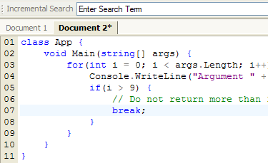 Syntax Highlighting Screenshot